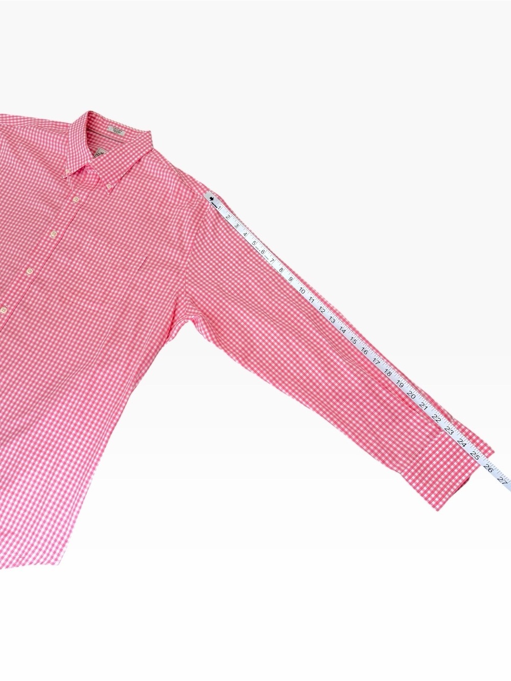 Peter Millar Pink White Gingham Nanoluxe Button Down Shirt XL - Picture 9 of 10